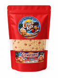 Front of Crave Kits Strawberry Shortcake protein ball mix featuring a high-protein dessert kit for making healthy strawberry shortcake protein balls with just water or milk.