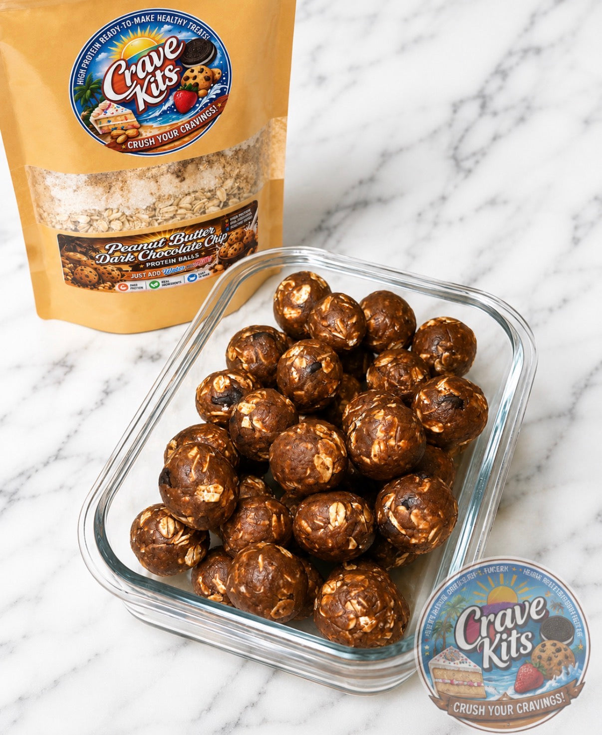 Dark Chocolate Peanut Butter Protein Ball Mix | No Bake 10.5oz