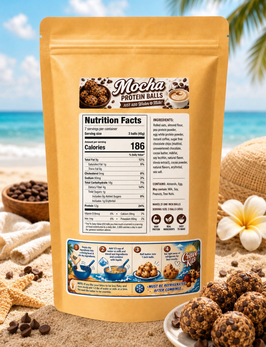 Mocha Protein Ball Mix – Limited Flavor | No Bake High Protein Snack (10.5 oz)