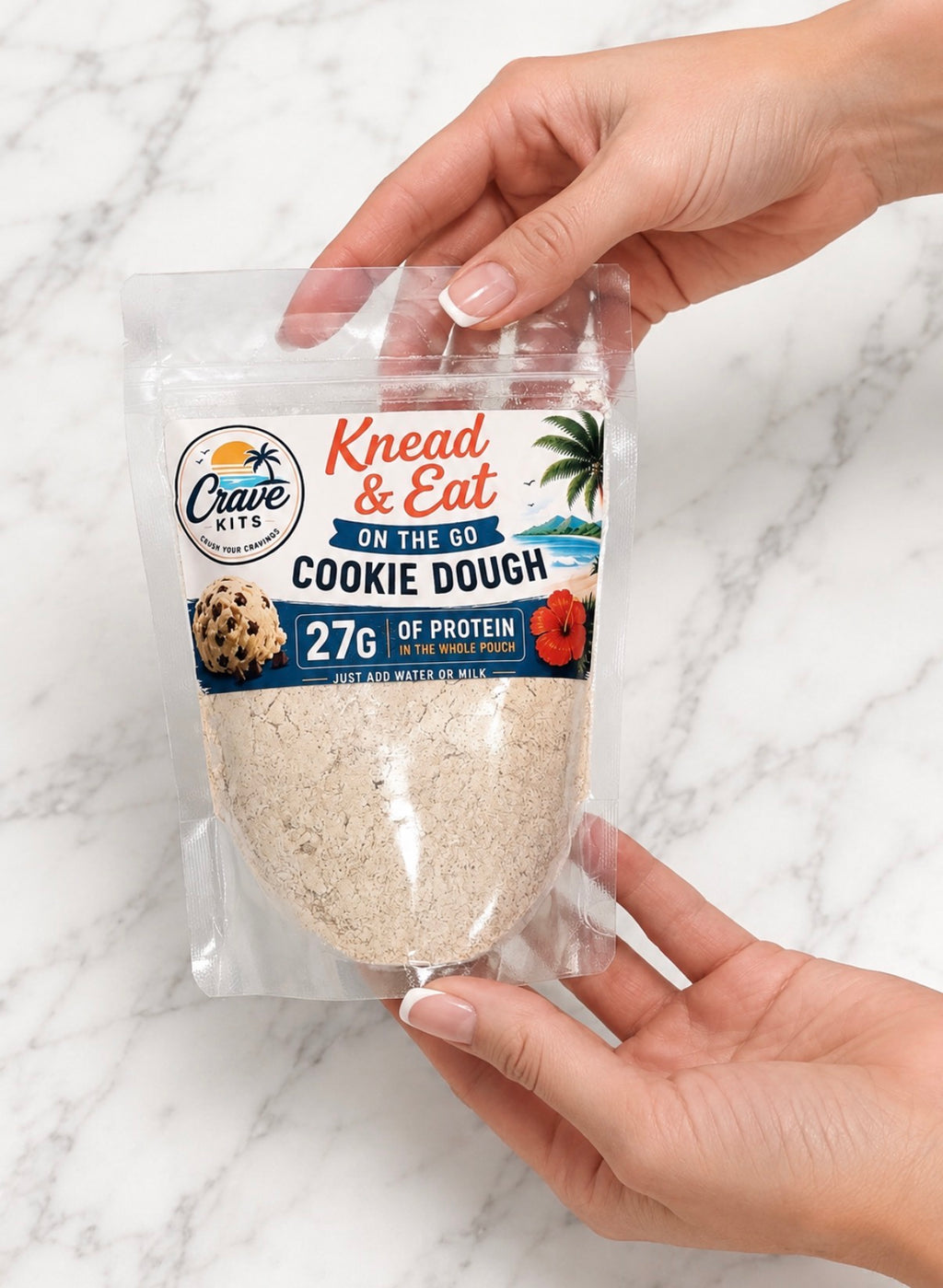 Classic Cookie Dough | On-the-Go Edible Cookie Dough | High Protein Snack Mix | Just Add Water | 27g Protein Per Pouch