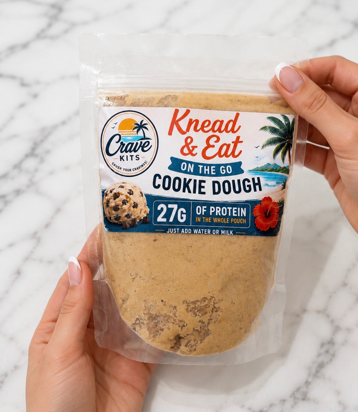 Classic Cookie Dough | On-the-Go Edible Cookie Dough | High Protein Snack Mix | Just Add Water | 27g Protein Per Pouch